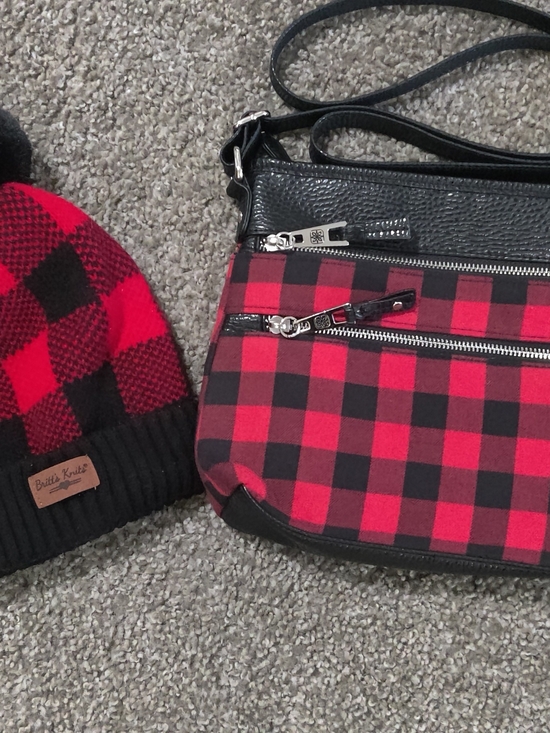 Accessories - Red and Black Buffalo Plaid Crossbody Bag & Hat